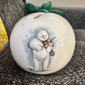 1985 Royal Doulton Snowball Money Bank Moneyball with Snowmen